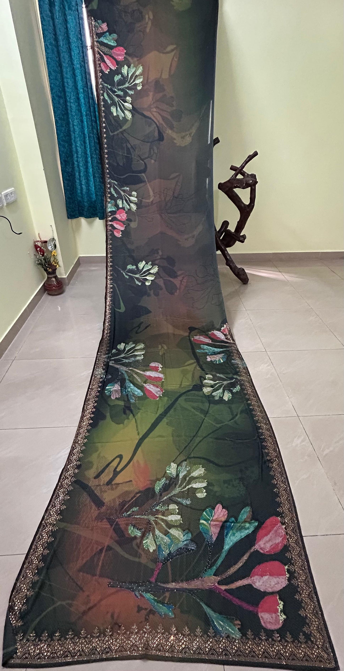 Digital Print Chiffon Saree