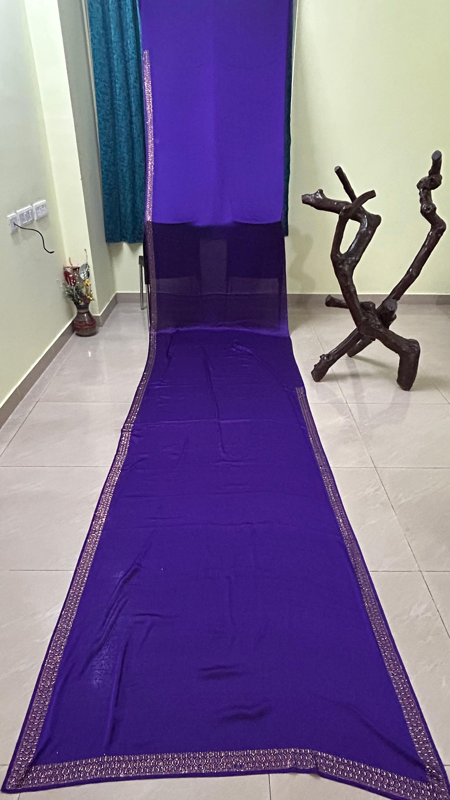 Deep Violet Chiffon Saree